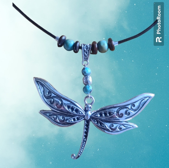 Handmade Boho Dragonfly Necklace - Picture 2 of 7